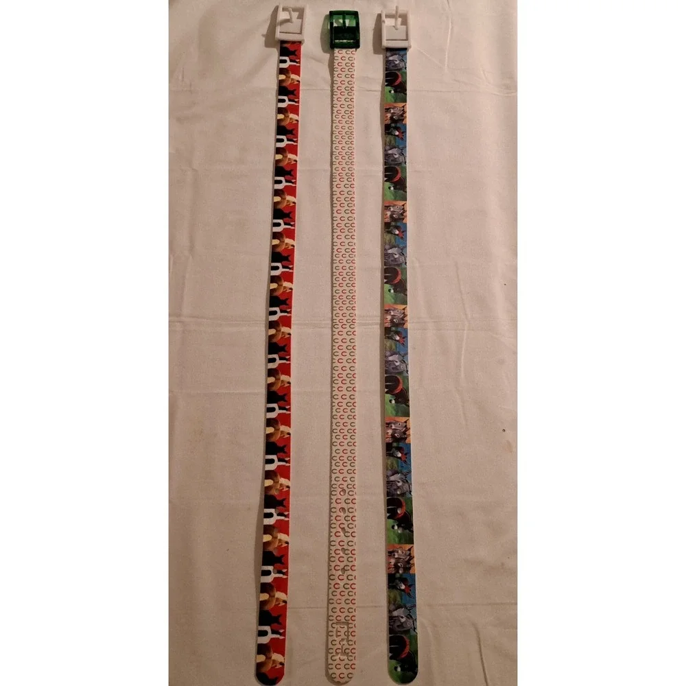 Novelty Belt Set 3 Plastic Buckle Horses and Horseshoe‎ Patterns